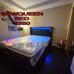 NEW  QUEEN BED FRAME AND MATTRESS 