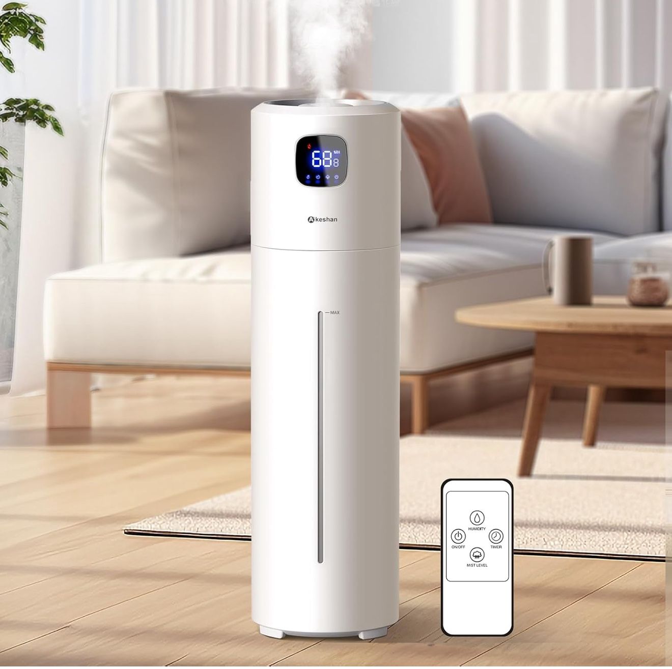 Large Humidifiers for Bedroom, 9L/2.5Gal Ultrasonic Cool Mist, Easy Clean with 350ML/H Large Mist Speed, Quiet Tower, Suitable for Kids Room Plant Yog