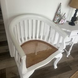 2 white chairs