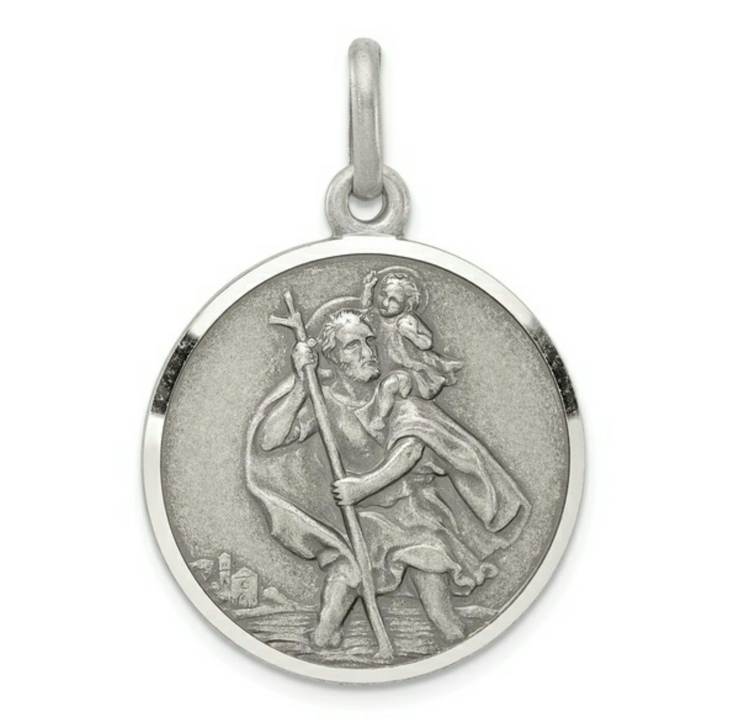 Solid Sterling Silver "St. Christopher" Medal - Engravable