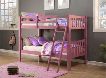 Pink twin/twin bunk bed frame