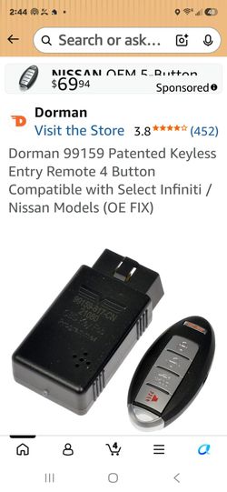 Dorman keyless remote for nissan