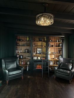 Two Thomasville High-back Leather Chairs