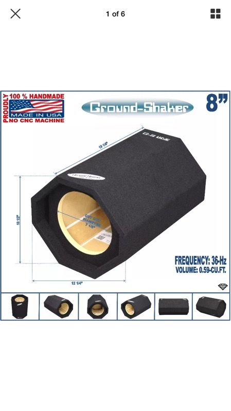 Ground-shaker 8" single ported bass tube speaker box subwoofer box