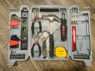 130-Piece Tool Set - Tool Kit with Hammer, Wrenches, Screwdriver, Pliers, and More - Hand Tools for Home Improvement Projects by Stalwart (Gray)