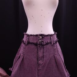 Purple Jean Skirt