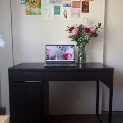Black / Brown DESK with Drawers