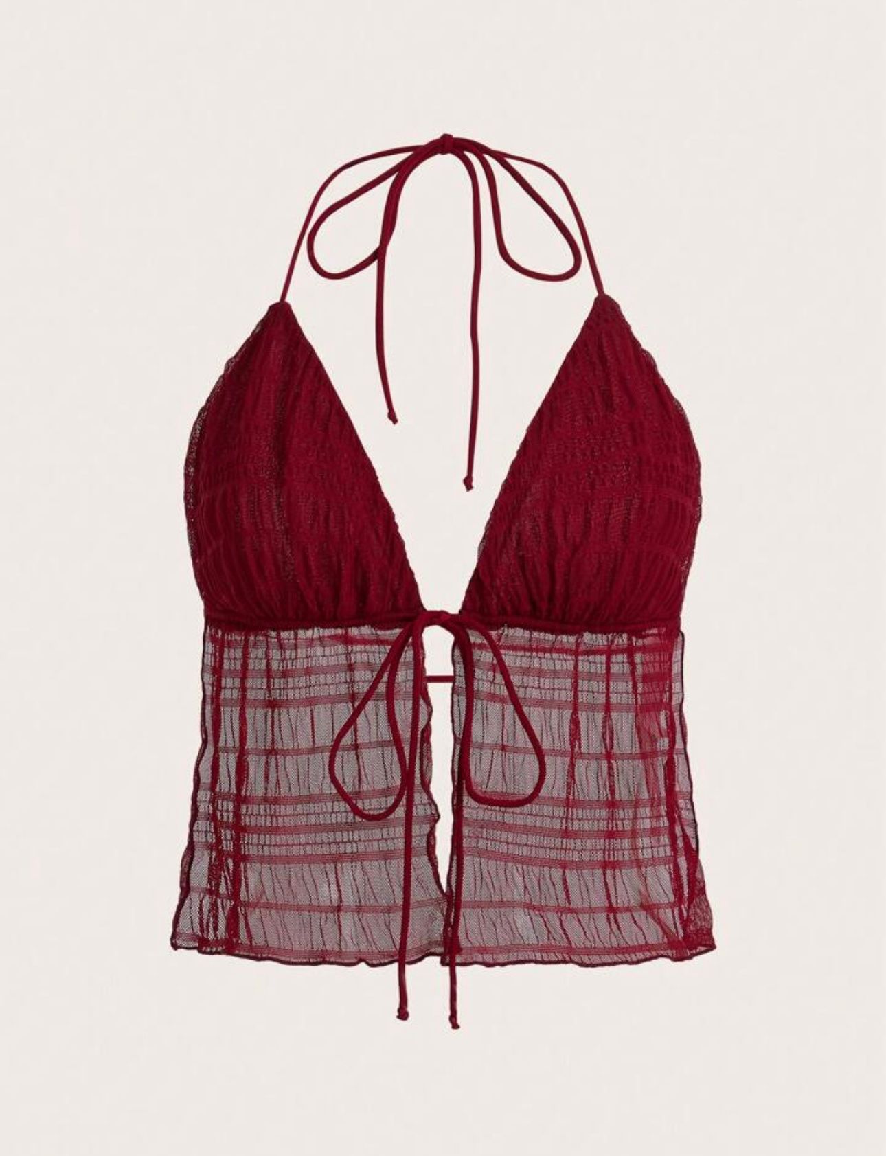 sheer halter neck crop top