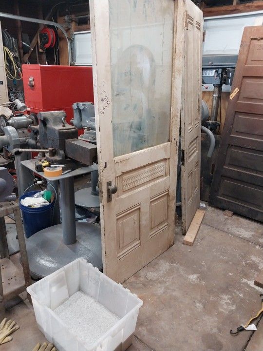 Antique Victorian door with glass 34 inches by 81 inches. Circa.\n 1890.