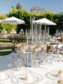 7 arm glass Candelabras
