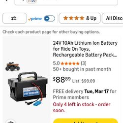 24V 10Ah Lithium Ion Battery