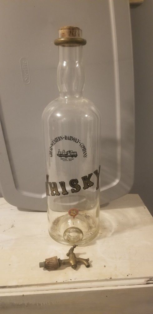 Antique Blown Bar Liquor Wisky Dispenser 