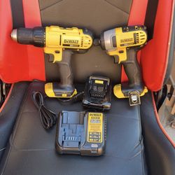 DEWALT Drill, Impact, Battery And Charger 20 V