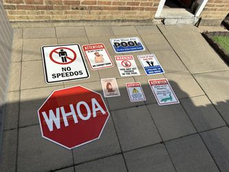 Outdoor Metal Pool Signs