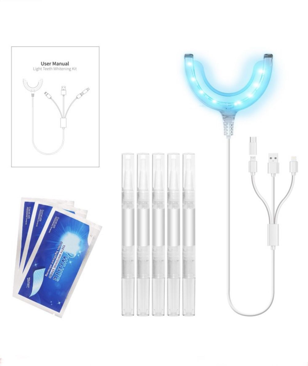 Teeth Whitening Kit,16x LED Light Without Sensitive With 5 Smart Teeth Whitening Pens 3 Teeth Whitening Strips..