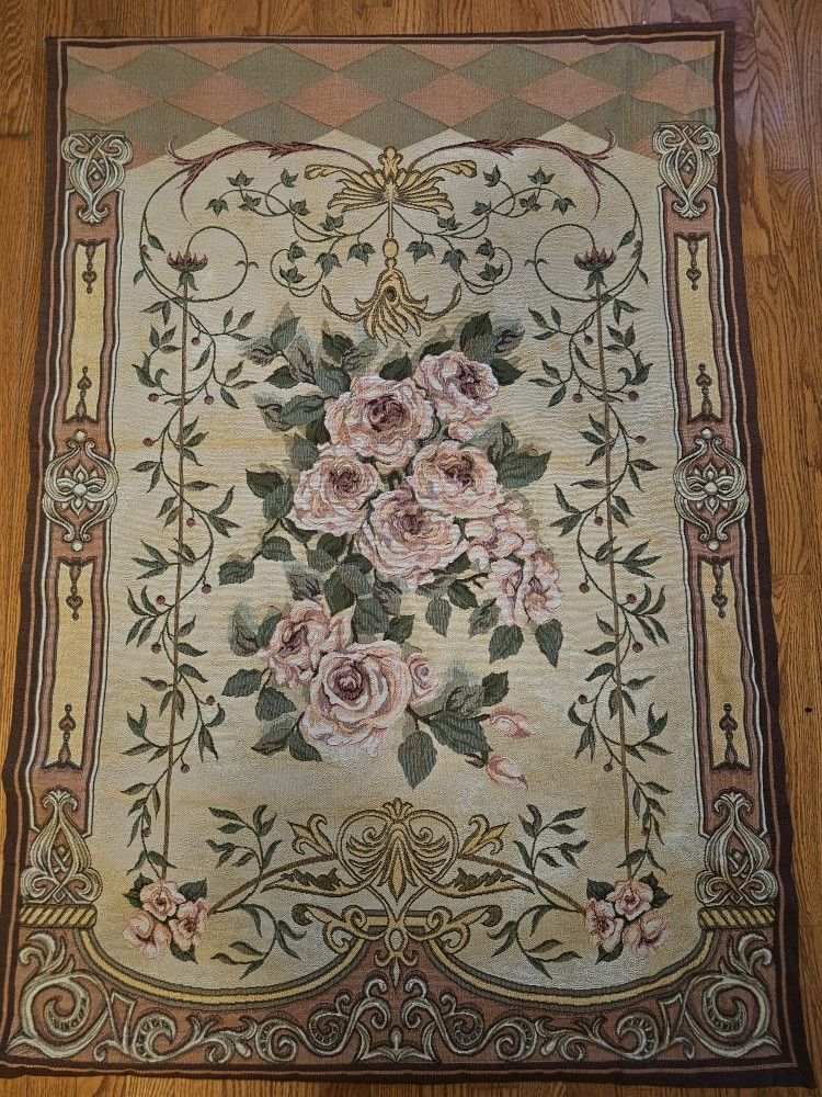 $35.00 - 56" Wall Art Tapestry, "Venetian Roses" - NEW!