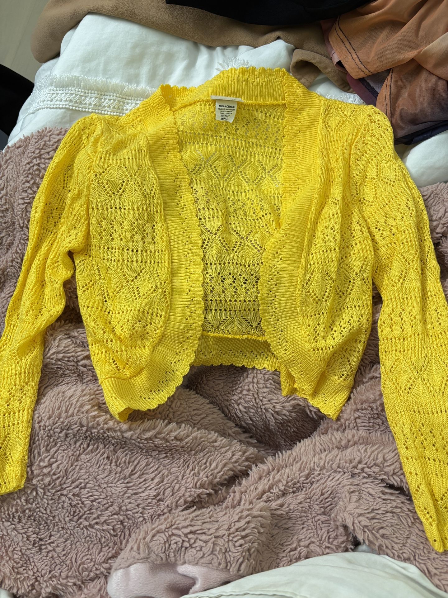 Yellow Knit Cardigan Size Small