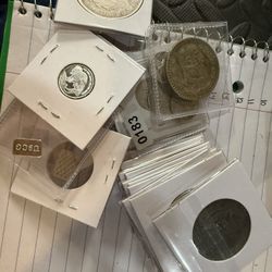 11 Halves, 1 Morgan, 6 Dimes, 2 Bars, 2 Rounds, Mexican Silver Coin