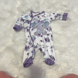 Baby girl elephant sleeper. Size 3/6 months
