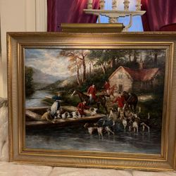 A painting by the 20th-century American artist S. Tasmin. Oil on canvas, size 3 feet x 4 feet.