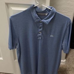 Travis Matthews Mens Polo Blue Medium