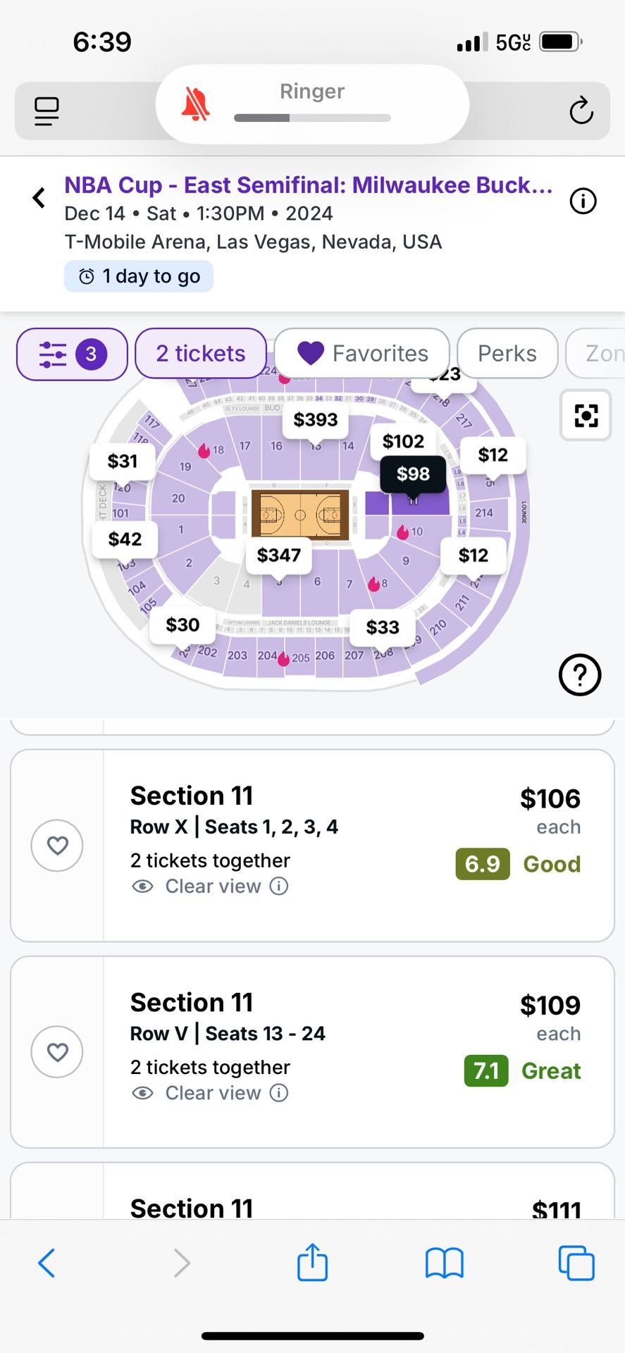 NBA Eastern Semi Finals Game At 130 For 40$