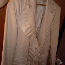 Light Beige/ Cream Colored Coat L