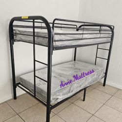 NEW IN BOX - TWIN/ TWIN METAL BUNK BED 😊 MATTRESSES SOLD SEPARATELY