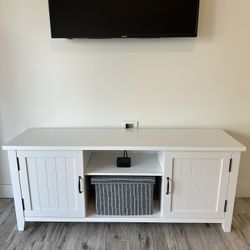 Beautiful modern farmhouse TV stand / media console.