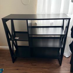 Black storage bookcase bookshelf fits 2 cubbies