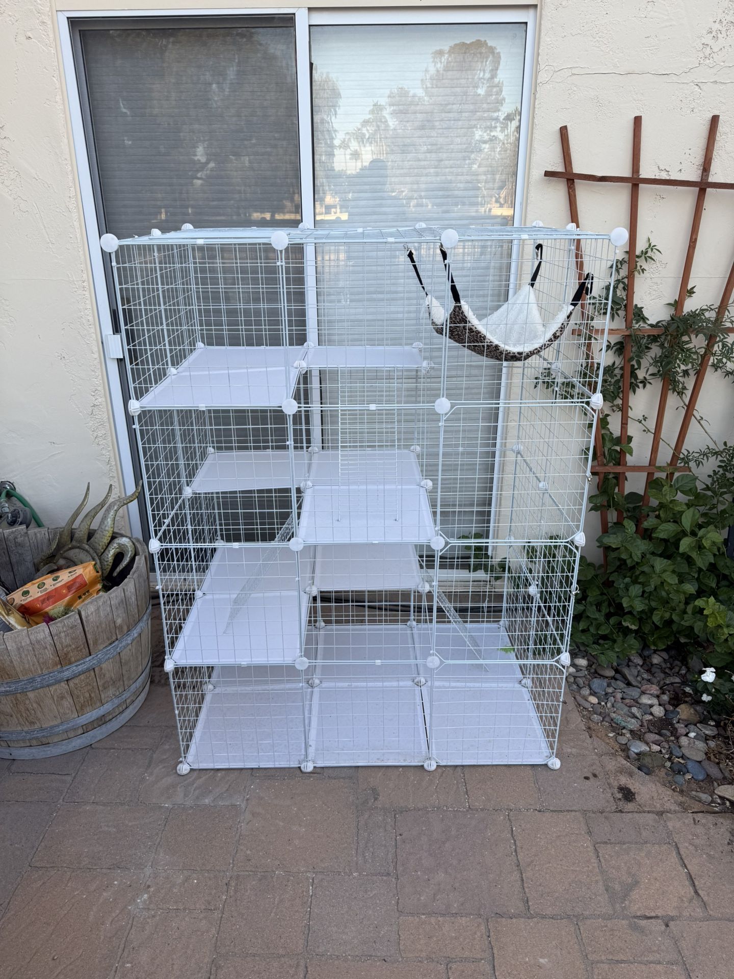 Four-Level Cat Playhouse - 56” H x 41-3/4” W x 28” D