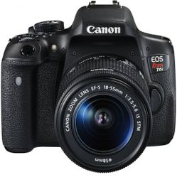 Canon EOS Rebel T6i Digital SLR w/ 18-55mm IS STM + 55-250mm IS Lens Bundle, 3 batteries, charger, lens filters, camera has less than 1000 shutter cou