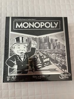 Monopoly Silver Line Exclusive Premium Board Game - New Modern Style with Foil Board