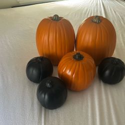 6 Carvable Foam Pumpkins Halloween