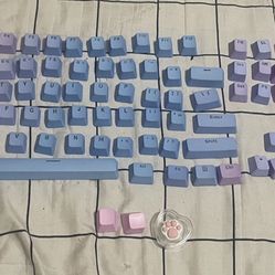 Blue And Pink Keycaps 