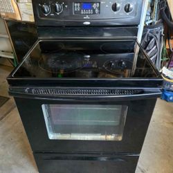 Whirlpool electric glass top range stove with steam clean oven