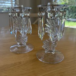 Antique Crystal Candleholders 