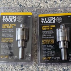 Klein Tools 1-1/8" Carbide Tipped Hole Cutter (31876) Lot Of 2 Packs