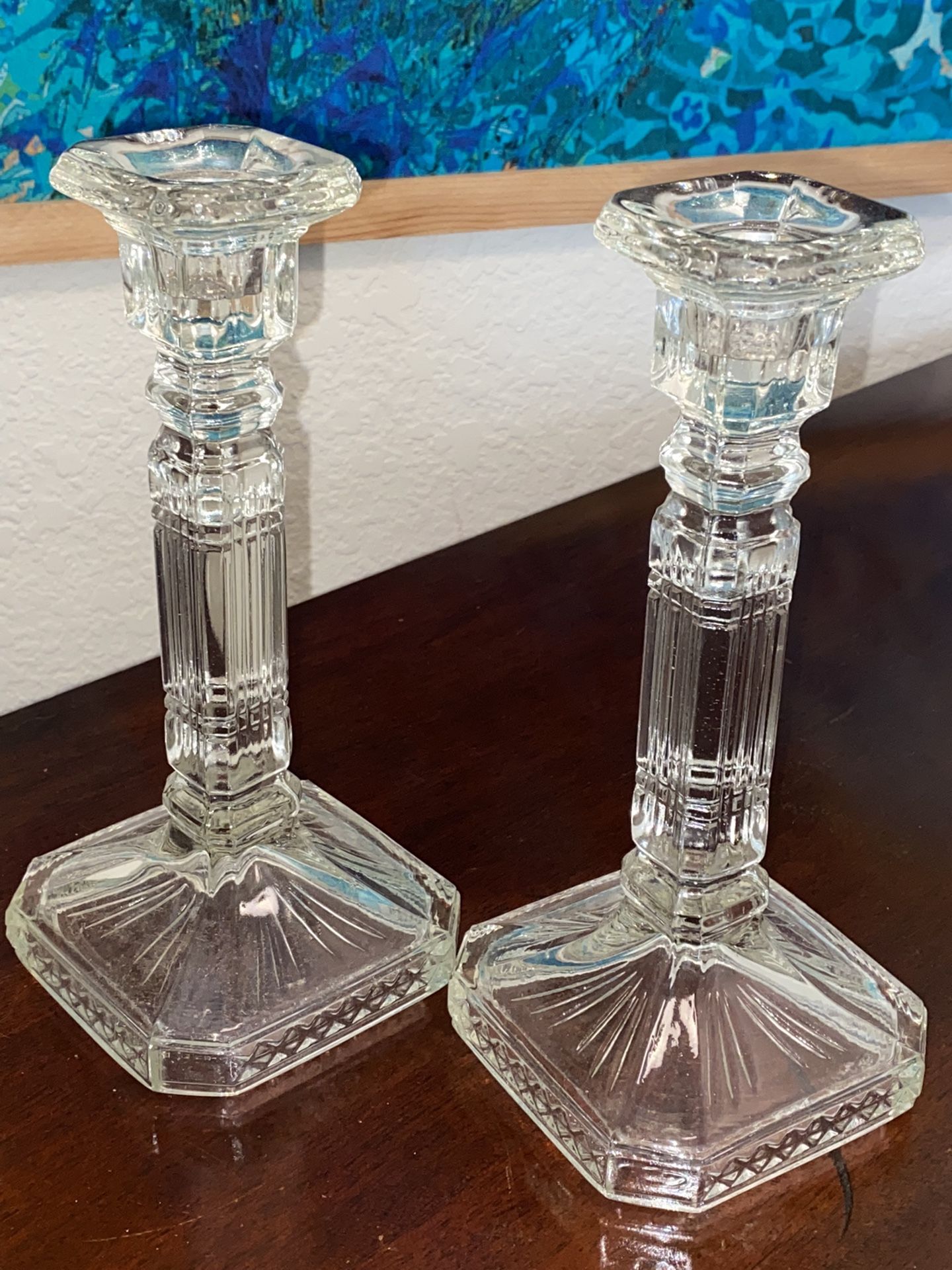 Glass Candlestick Holders
