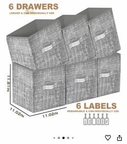 Storage Cubes / Fabric Drawer Bins – Set of 6