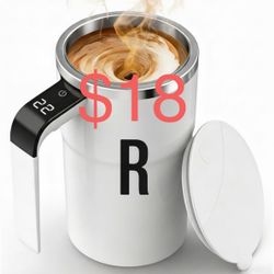  Self Stirring Coffee Mug – Letter R, Rechargeable Electric Auto Mixing Cup for Coffee & Protein Shakes