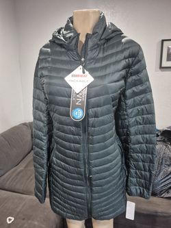 32 Heat Degreez Womes Long Puff Jacket With Hoodie Size 2xl 