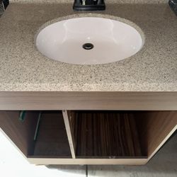 Bathroom Vanity with Sink and Faucet – One Door Missing