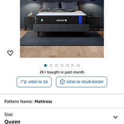 Queen Nectar Mattress &  Simple Bed Frame