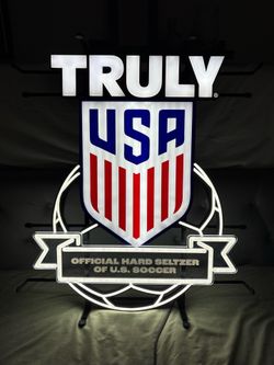 Truly X USA Soccer team led sign