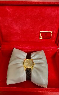 MINT LADIES ROLEX SOLID 18K GOLD DATEJUST PRESIDENT 6917 AUTOMATIC CHRONOMETER LEATHER WATCH STRAP