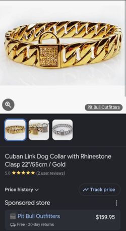 Gold plated with cubic zirconia figero  dog collar