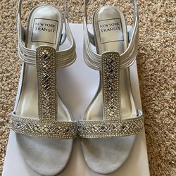 Silver Size 8 David bridal Shoe’s