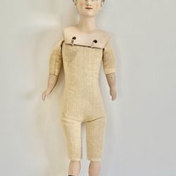 Vintage German Parian Doll | Bisque Porcelain Doll Fabric Body 13.5”