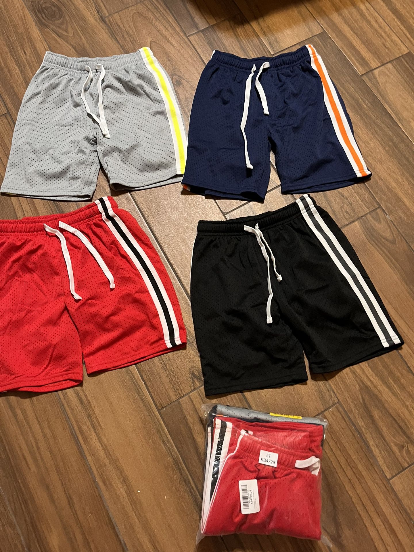 8 Pairs Of 5T Boys Basketball Shorts/gym Shorts